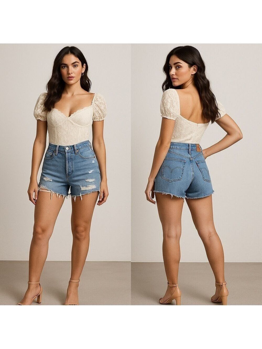 LEVI’S❤️ 501 Women’s High-Rise Distressed Denim Shorts 👖👟💃 Size 27 - Picture 1 of 15